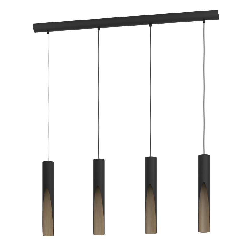 Eglo - Candeeiro suspenso LED 4xGU10/4,5W/230V 3000K preto/castanho