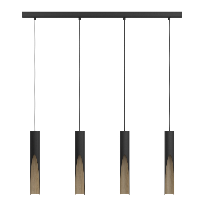 Eglo - Candeeiro suspenso LED 4xGU10/4,5W/230V 3000K preto/castanho