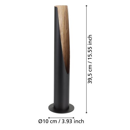 Eglo - Candeeiro de mesa LED 1xGU10/4,5W/230V 3000K preto/castanho