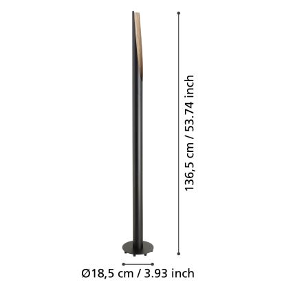 Eglo  - Candeeiro de chão LED 1xGU10/4,5W/230V 3000K preto/castanho