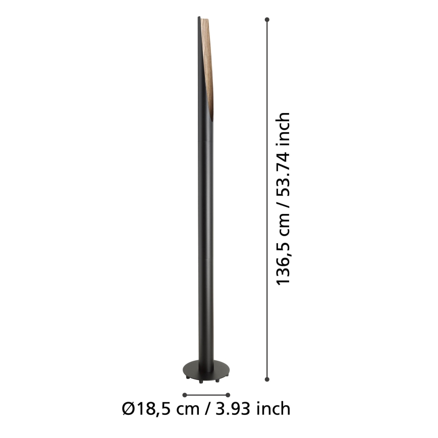 Eglo  - Candeeiro de chão LED 1xGU10/4,5W/230V 3000K preto/castanho