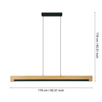 Eglo - Candeeiro suspenso LED com regulação LED/25,5W/230V 3000K preto/bege