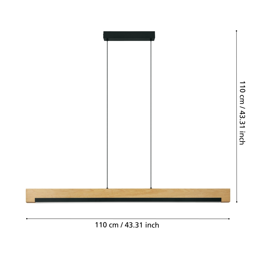 Eglo - Candeeiro suspenso LED com regulação LED/25,5W/230V 3000K preto/bege