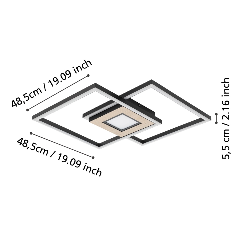 Eglo - Iluminação de teto LED com regulação 2xLED/17W/230V +1xLED/4,2W 2700-6500K + comando