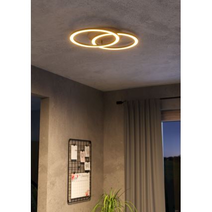 Eglo - Iluminação de teto LED com regulação 2xLED/16W/230V 2700-6500K bege/preto ZigBee