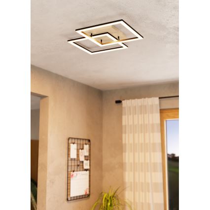 Eglo - Candeeiro integrado LED com regulação 4xLED/32W/230V 2700-6500K castanho/preto