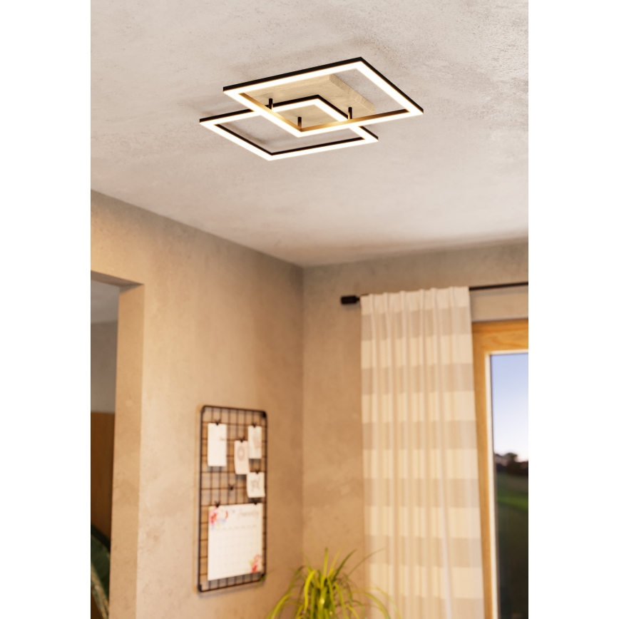 Eglo - Candeeiro integrado LED com regulação 4xLED/32W/230V 2700-6500K castanho/preto