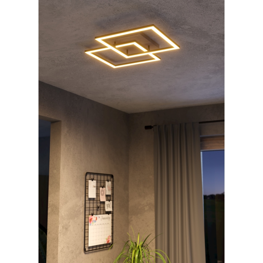 Eglo - Candeeiro integrado LED com regulação 4xLED/32W/230V 2700-6500K castanho/preto