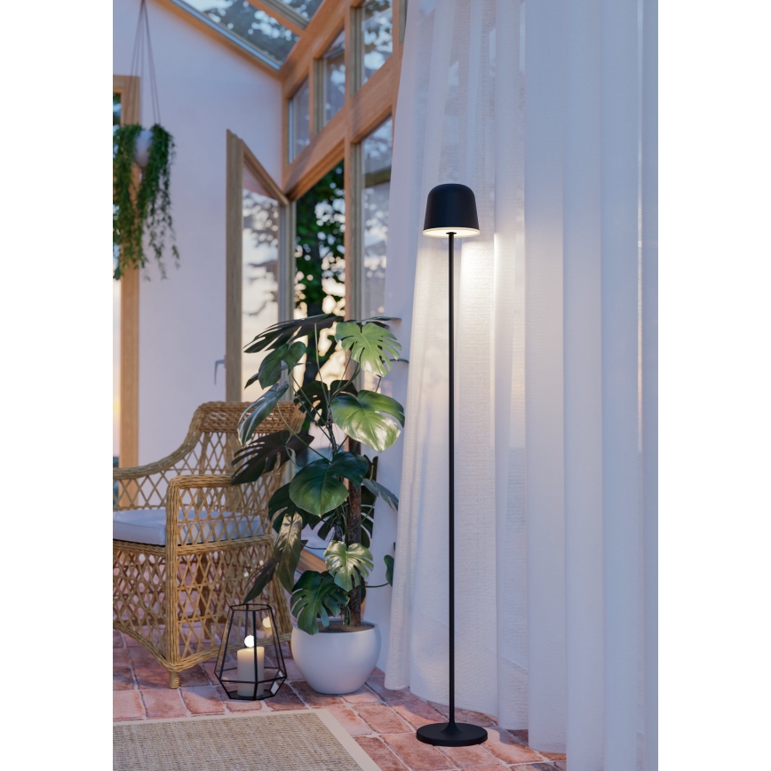 Eglo - Candeeiro de pé LED para exterior LED/4,3W/5V 2400/3000/4000K IP54 preto