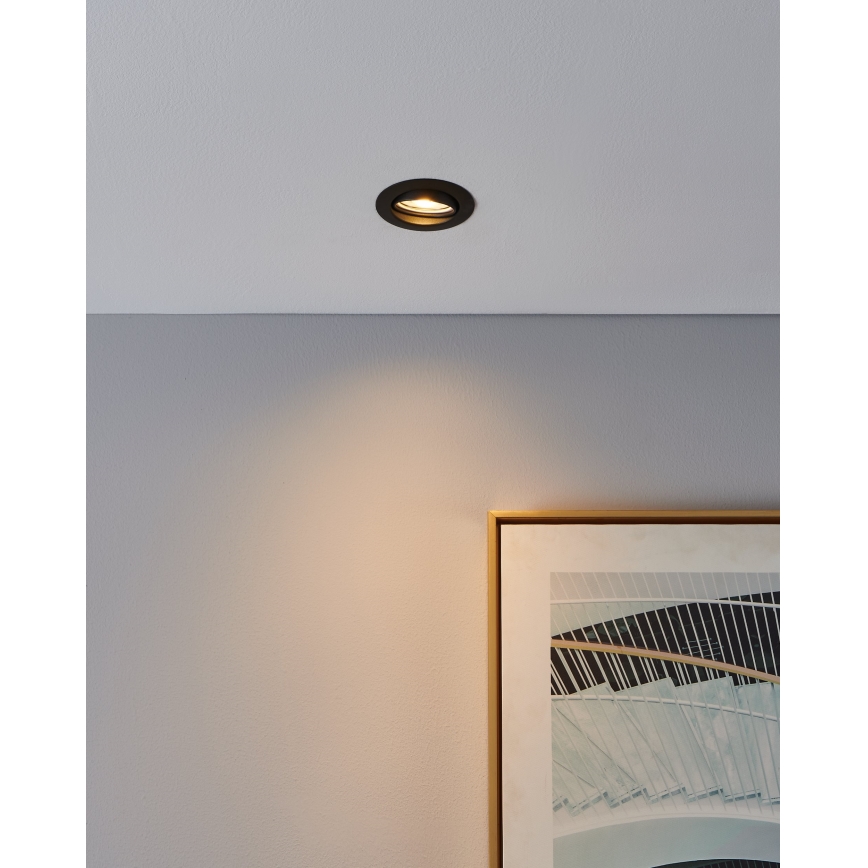 Eglo - CONJUNTO 3x Foco de encastrar LED 1xGU10/4W/230V preto