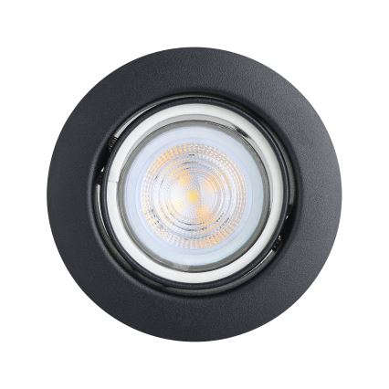 Eglo - CONJUNTO 3x Foco de encastrar LED 1xGU10/4W/230V preto