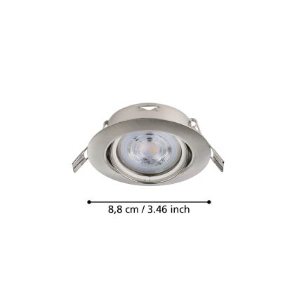 Eglo - CONJUNTO 3x Foco de encastrar LED 1xGU10/4W/230V cromado mate