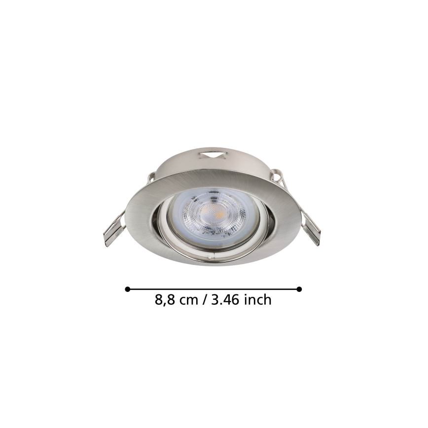 Eglo - CONJUNTO 3x Foco de encastrar LED 1xGU10/4W/230V cromado mate