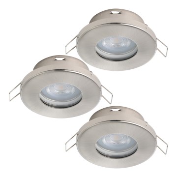 Eglo 901761 - CONJUNTO 3x Luzes LED para casa de banho FAVAZZINA 1xGU10/4W/230V IP44 cromado mate