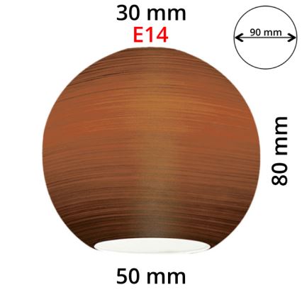 EGLO 90251 - Vidro de substituição para lustre, candeeiro de mesa, candeeiro de teto e foco de luz MY CHOICE E14 diâmetro 9 cm castanho apagado
