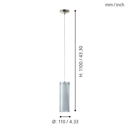 EGLO - Candelabro pendente 1 x E27/60W fumado
