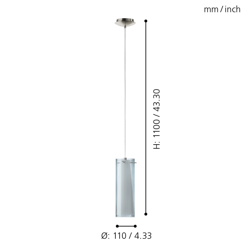 EGLO - Candelabro pendente 1 x E27/60W fumado