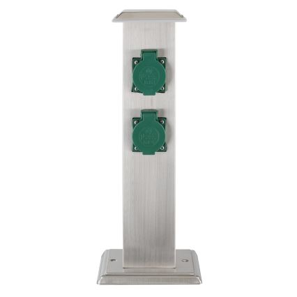 EGLO - Coluna exterior com tomada verde SCHUKO IP44