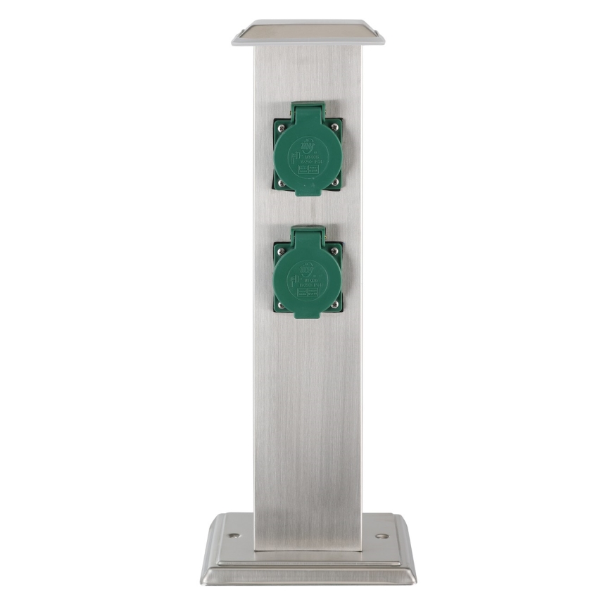 EGLO - Coluna exterior com tomada verde SCHUKO IP44