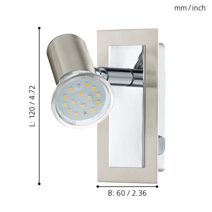EGLO - Foco de parede 1xGU10//3W/230V