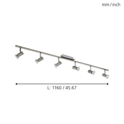 EGLO - Luz de teto 6xGU10/LED/3W