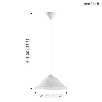 Eglo - Candelabro 1xE27/60W/230V