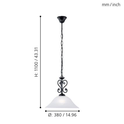 Eglo - Candeeiro suspenso 1xE27/60W/230V