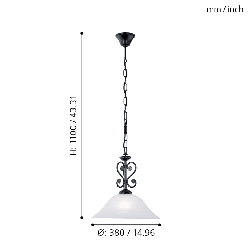 Eglo - Candeeiro suspenso 1xE27/60W/230V