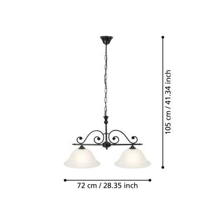 Eglo - Candelabro numa corrente 2xE27/60W/230V