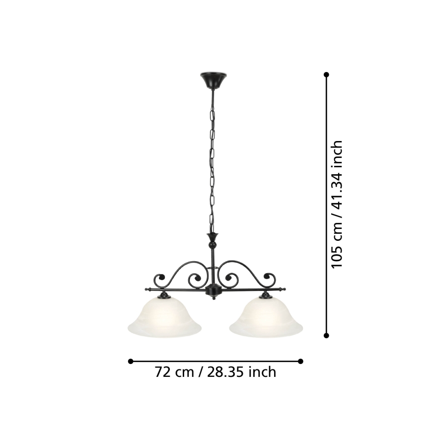 Eglo - Candelabro numa corrente 2xE27/60W/230V
