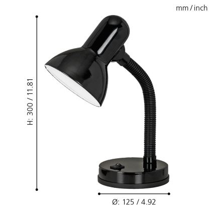 EGLO - Lâmpada de mesa 1xE27/40W preto antigo