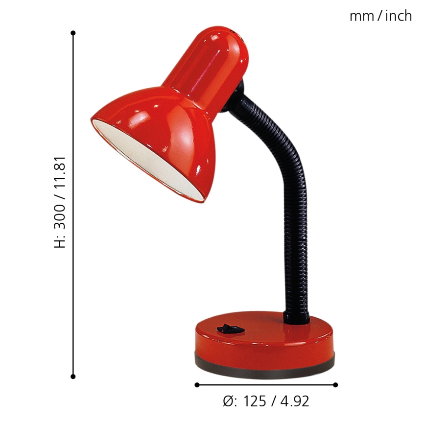 EGLO - Lâmpada de mesa 1xE27/40W vermelho