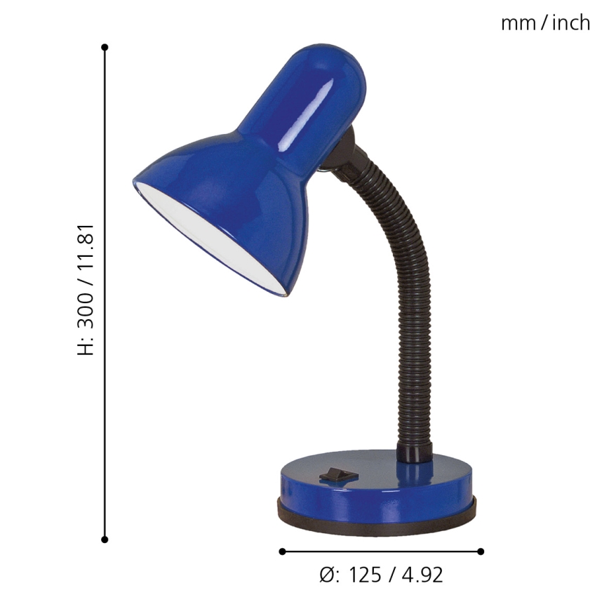 EGLO - Lâmpada de mesa 1xE27/40W AZUL