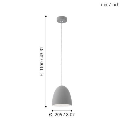 Eglo - Luz pendente E27/60W/230V