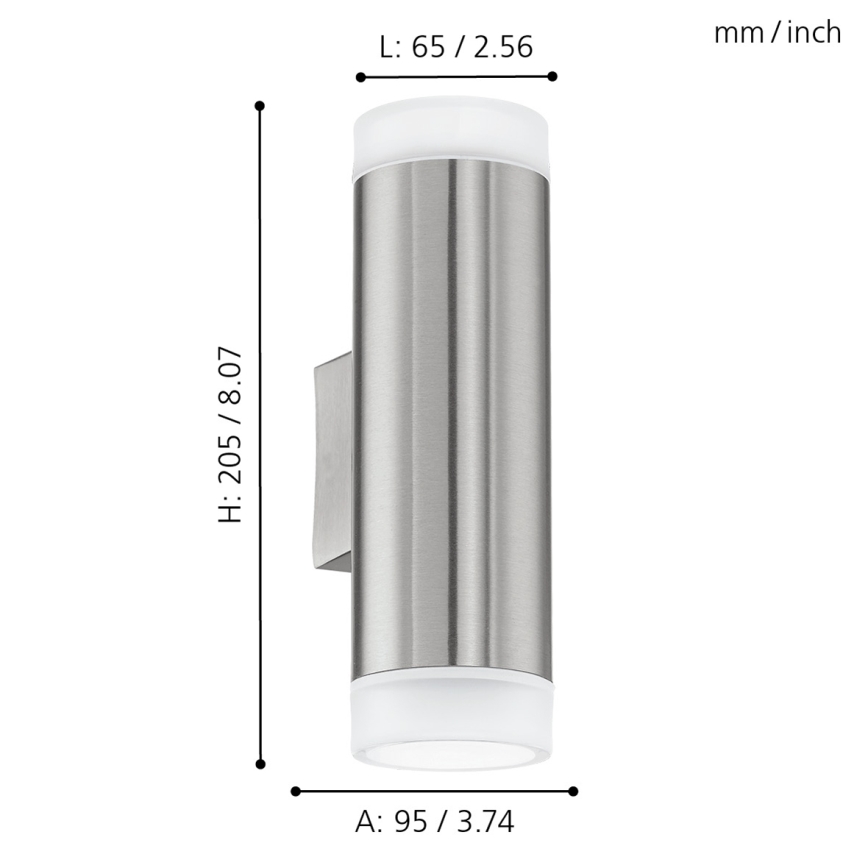 Eglo - Luz de parede de exterior - LED GU10/2,5W/230V IP44