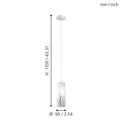 Eglo 92739 - Candeeiro RIVATO 1xE27/60W/230V