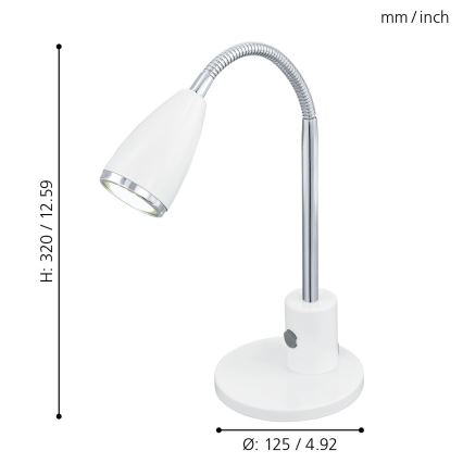 Eglo - Candeeiro de mesa LED 1xGU10/3W/230V