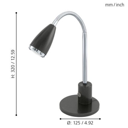 Eglo - Candeeiro de mesa LED 1xGU10/3W/230V