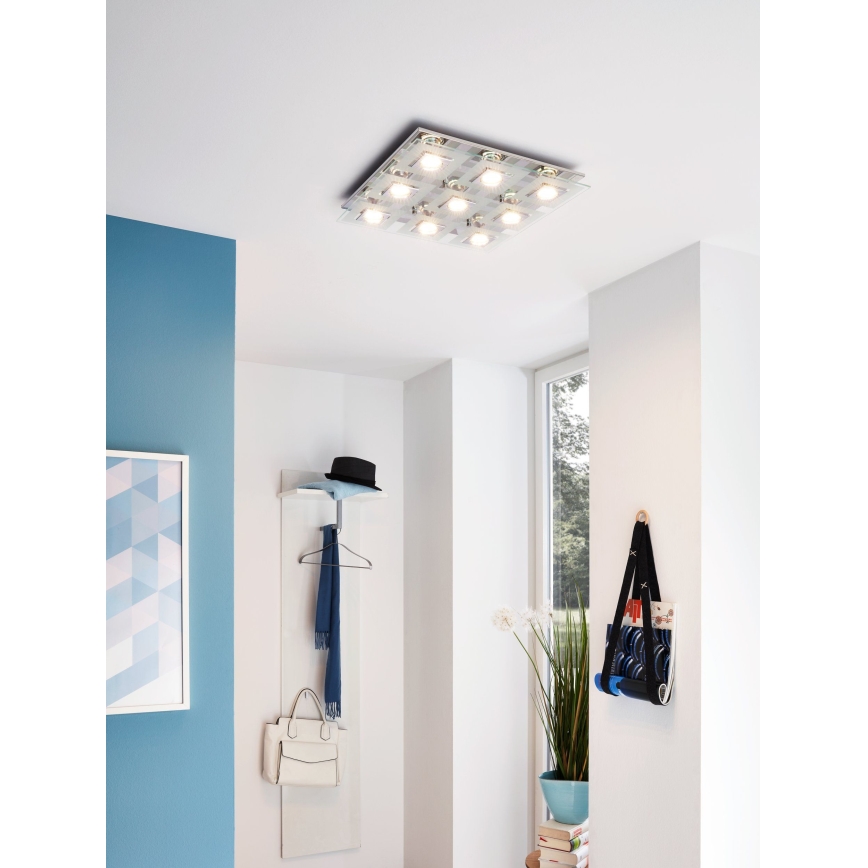 Eglo - Luz de teto LED 9xGU10/3W/230V