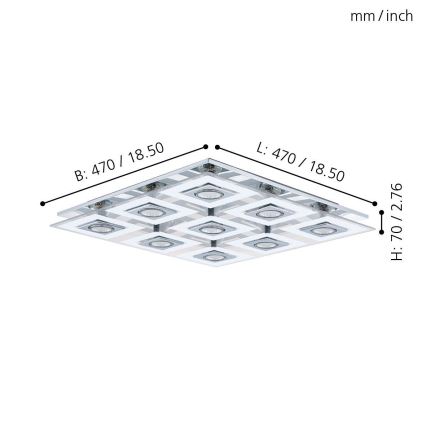 Eglo - Luz de teto LED 9xGU10/3W/230V