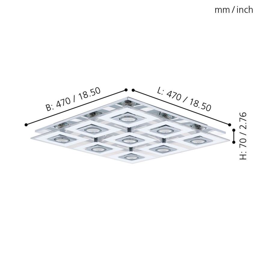 Eglo - Luz de teto LED 9xGU10/3W/230V