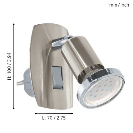 Eglo - Luz LED para uma ficha MINI 4 1xGU10-LED/3W/230V