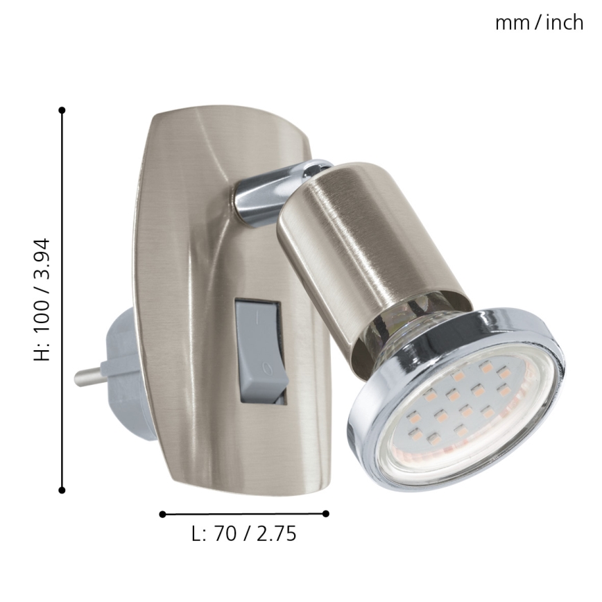 Eglo - Luz LED para uma ficha MINI 4 1xGU10-LED/3W/230V