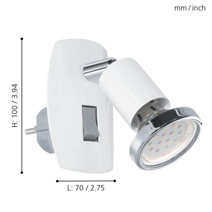 Eglo - Iluminação para tomada LED 1xGU10-LED/3W/230V