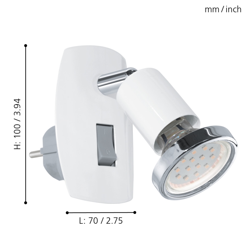 Eglo - Iluminação para tomada LED 1xGU10-LED/3W/230V