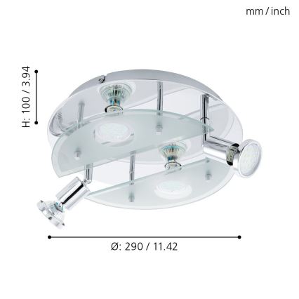 EGLO - Luz de teto LED 1 4xGU10/3W