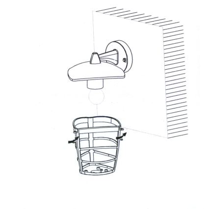 Eglo - Luz de parede LED de exterior 1xE27/8,5W/230V IP44
