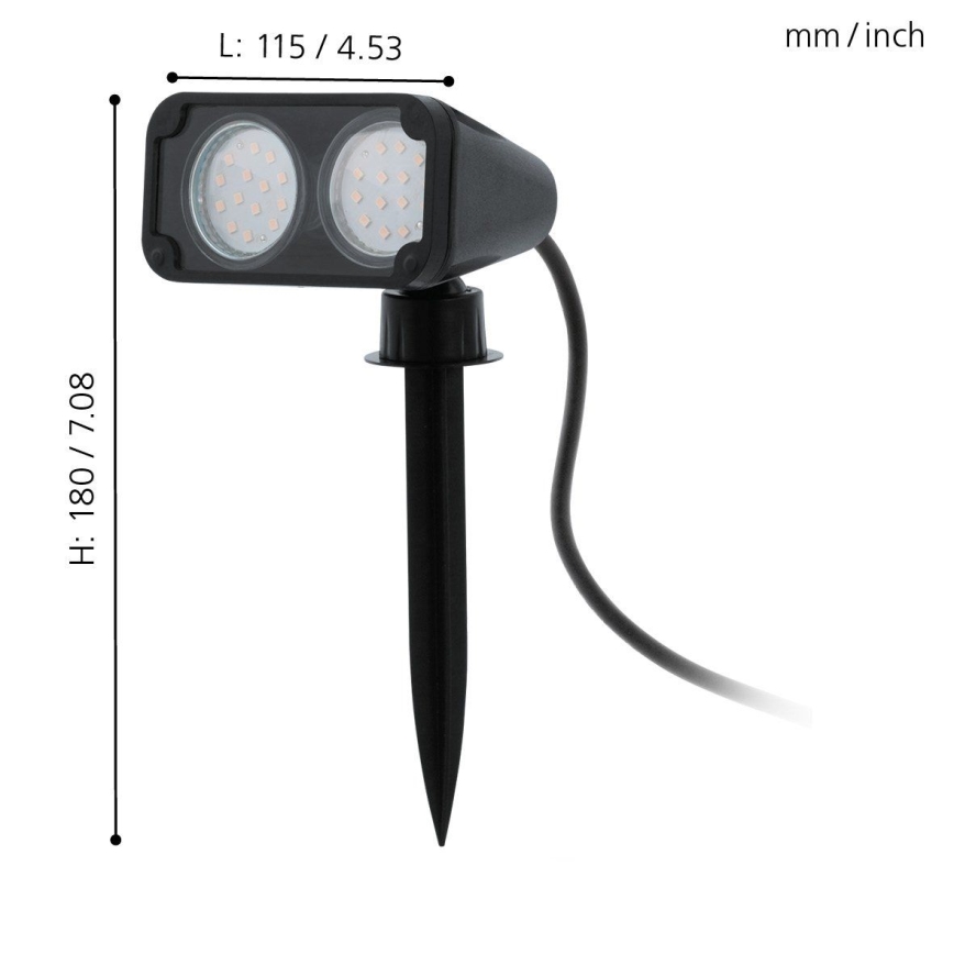 Eglo - Luz de exterior 2xGU10/3W/230V IP44