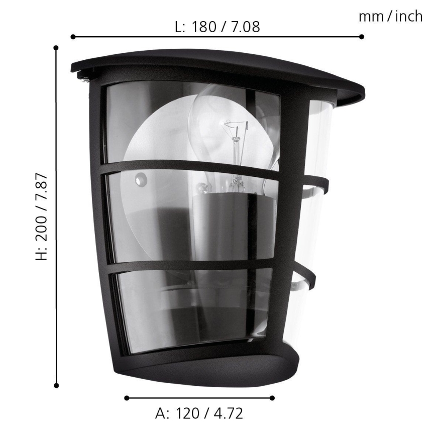 Eglo - Iluminação de parede exterior 1xE27/60W/230V IP44