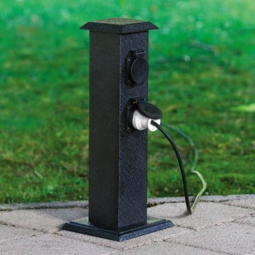 EGLO 93426 - Coluna de jardim exterior com tomadas SCHUKO IP44